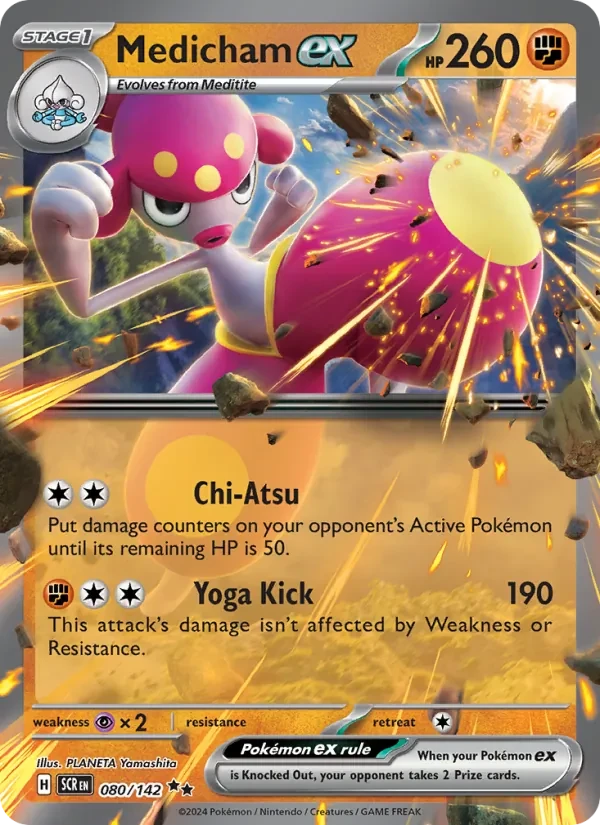Medicham ex 080/142 Stellar Crown Pokémon card