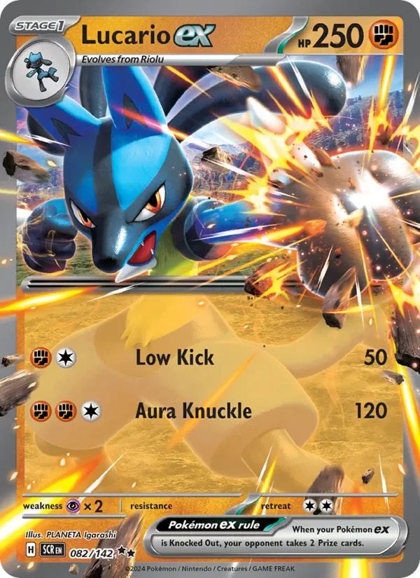 Lucario ex 082/142 Stellar Crown Pokémon Karte