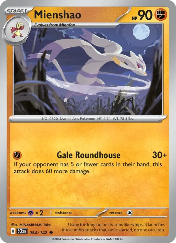 Mienshao 084/142 Stellar Crown Pokémon card