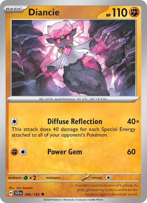 Diancie 086/142 Stellar Crown Pokémon card