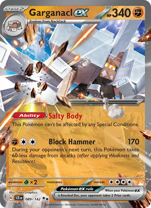 Garganacl ex 089/142 Stellar Crown Pokémon card