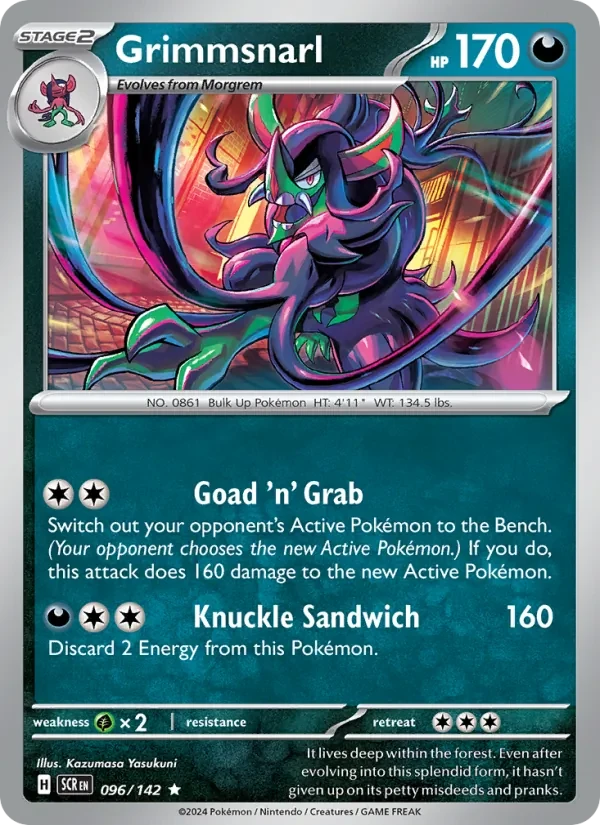 Grimmsnarl 096/142 Stellar Crown Pokémon Karte
