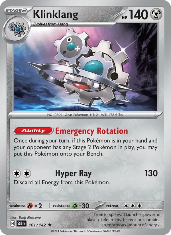 Klinklang 101/142 Stellar Crown Pokémon card