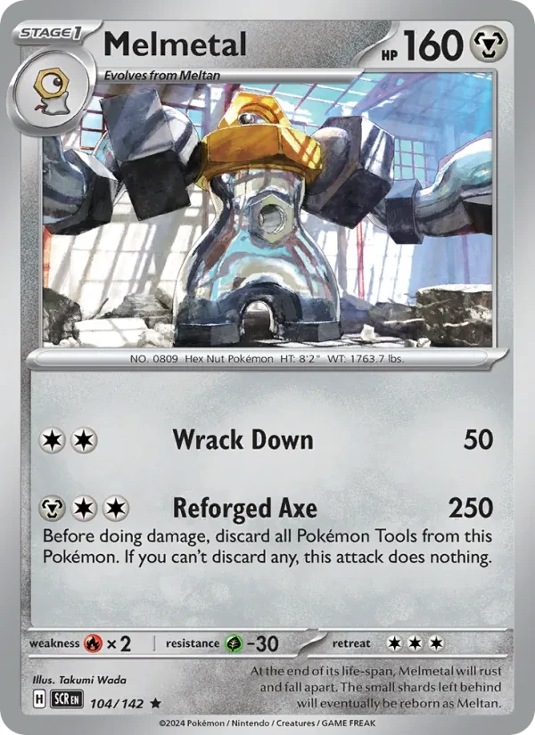 Melmetal 104/142 Stellar Crown Pokémon card