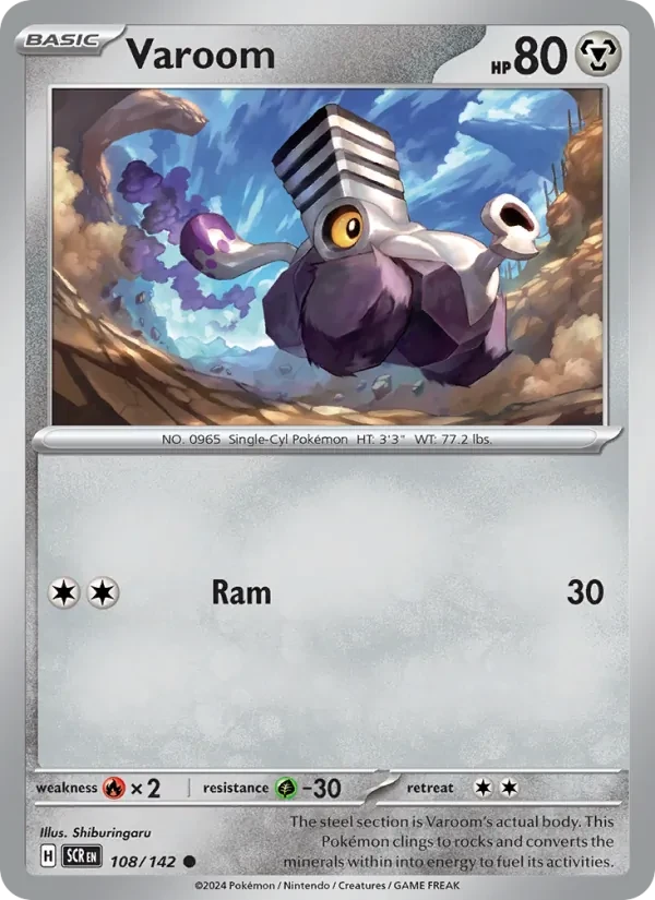 Varoom 108/142 Stellar Crown Pokémon card
