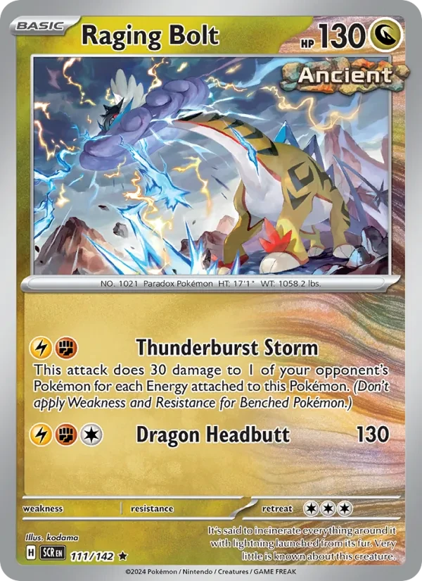 Raging Bolt 111/142 Stellar Crown Pokémon card