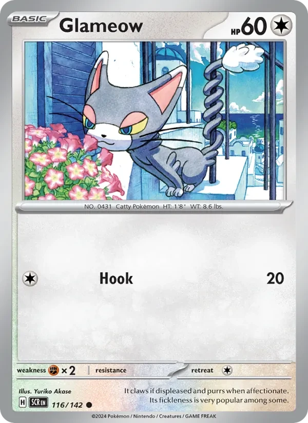 Glameow 116/142 Stellar Crown Pokémon card