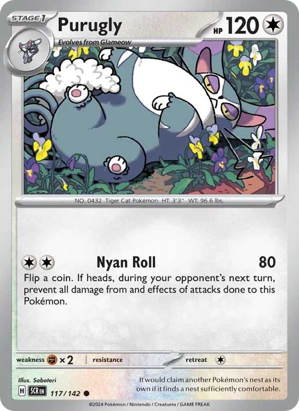 Purugly 117/142 Stellar Crown Pokémon Karte