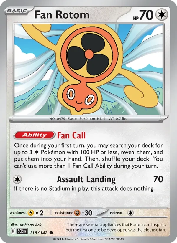 Fan Rotom 118/142 Stellar Crown Pokémon card