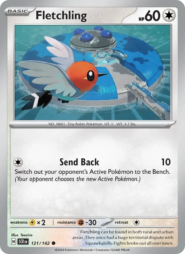 Fletchling 121/142 Stellar Crown Pokémon card