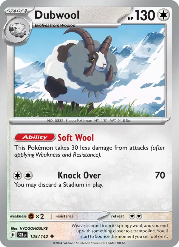 Dubwool 125/142 Stellar Crown Pokémon card