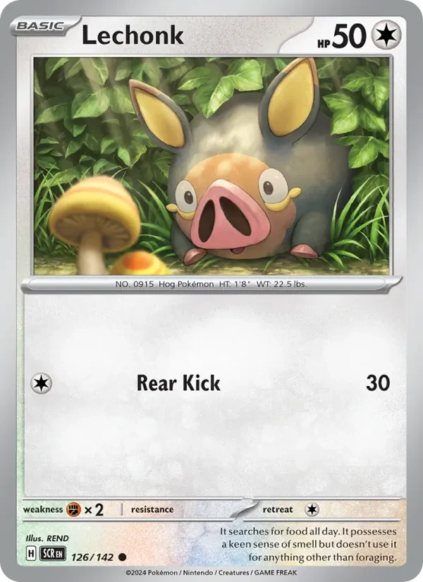 Lechonk 126/142 Stellar Crown Pokémon Karte