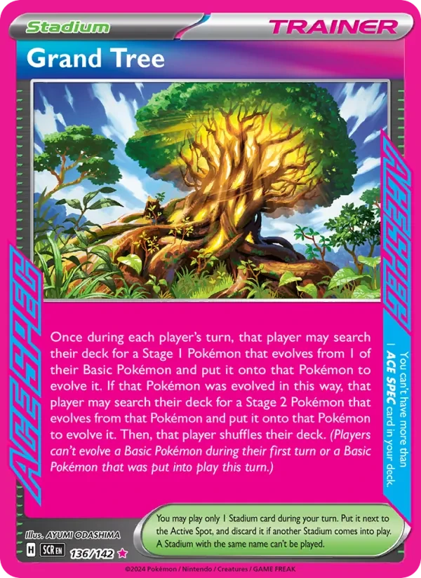 Grand Tree 136/142 Stellar Crown Pokémon card