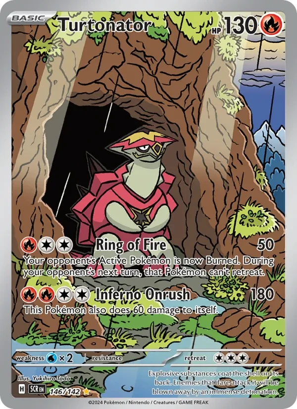 Turtonator 146/142 Stellar Crown Pokémon card