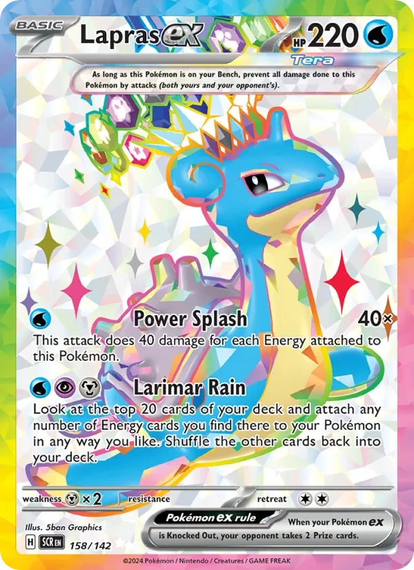 Lapras ex 158/142 Stellar Crown Pokémon card