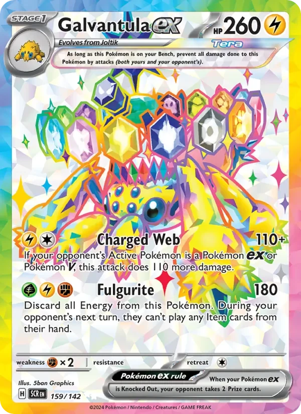 Galvantula ex 159/142 Stellar Crown Pokémon kaart