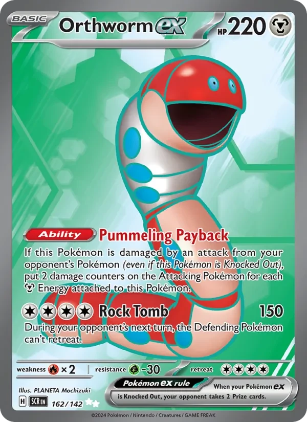 Orthworm ex 162/142 Stellar Crown Pokémon Karte
