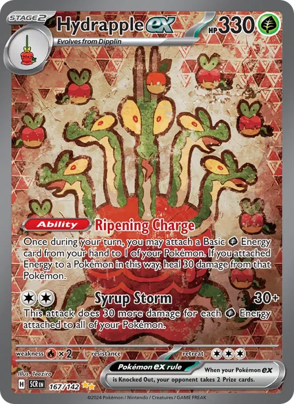 Hydrapple ex 167/142 Stellar Crown Pokémon card