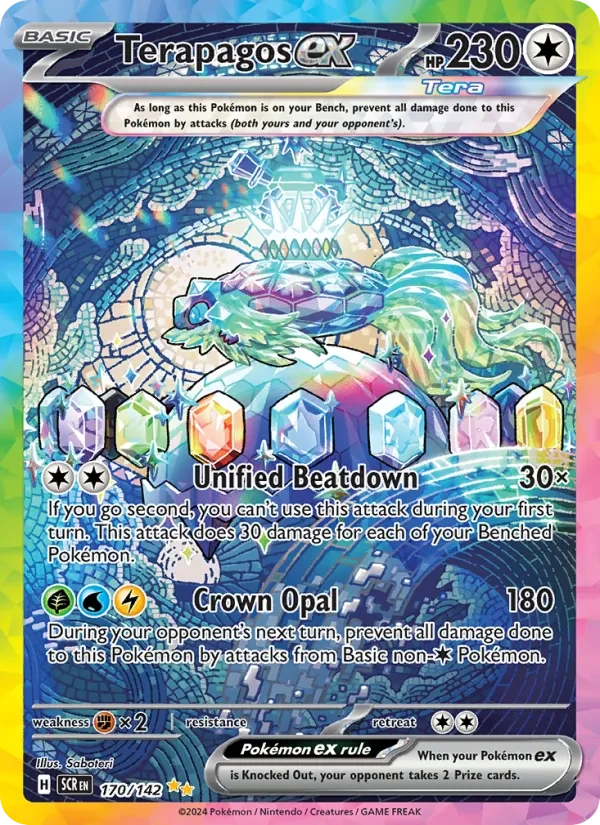 Terapagos ex 170/142 Stellar Crown Pokémon card