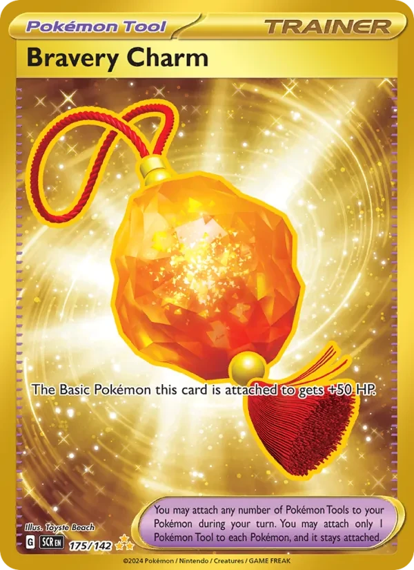 Bravery Charm 175/142 Stellar Crown Pokémon card