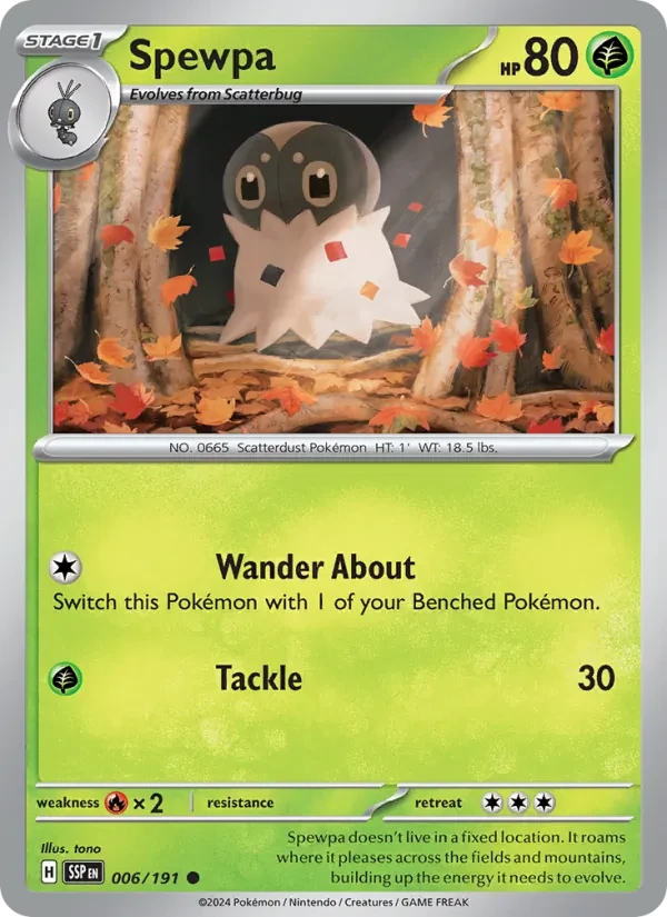 Spewpa 006/191 Surging Sparks Pokémon card
