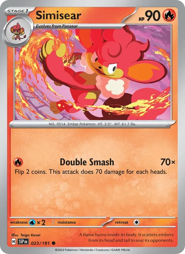 Simisear 023/191 Surging Sparks Pokémon Karte