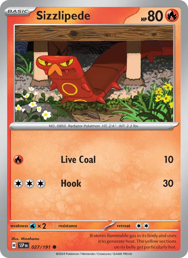 Sizzlipede 027/191 Surging Sparks Pokémon card