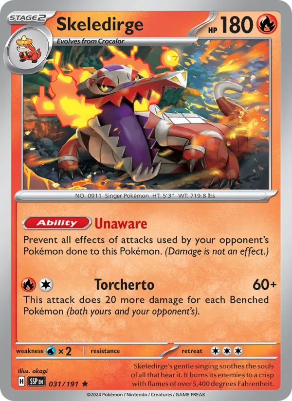 Skeledirge 031/191 Surging Sparks Pokémon card