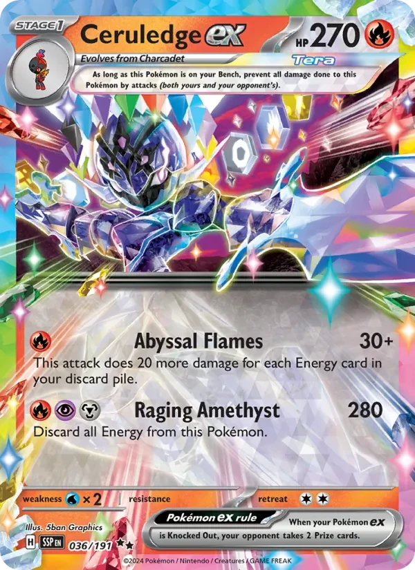 Ceruledge ex 036/191 Surging Sparks Pokémon card