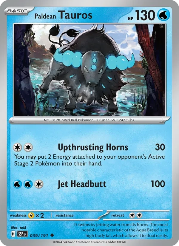 Paldean Tauros 039/191 Surging Sparks Pokémon card