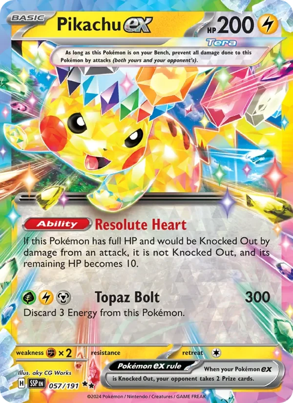 Pikachu ex 057/191 Surging Sparks Pokémon card