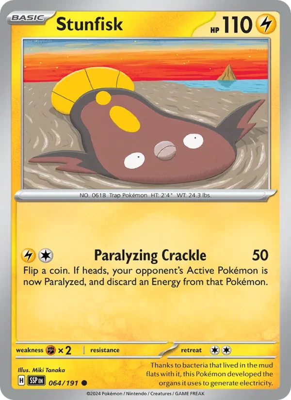 Stunfisk 064/191 Surging Sparks Pokémon card