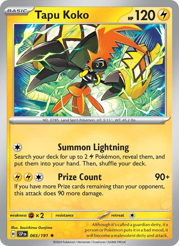 Tapu Koko 065/191 Surging Sparks Pokémon card