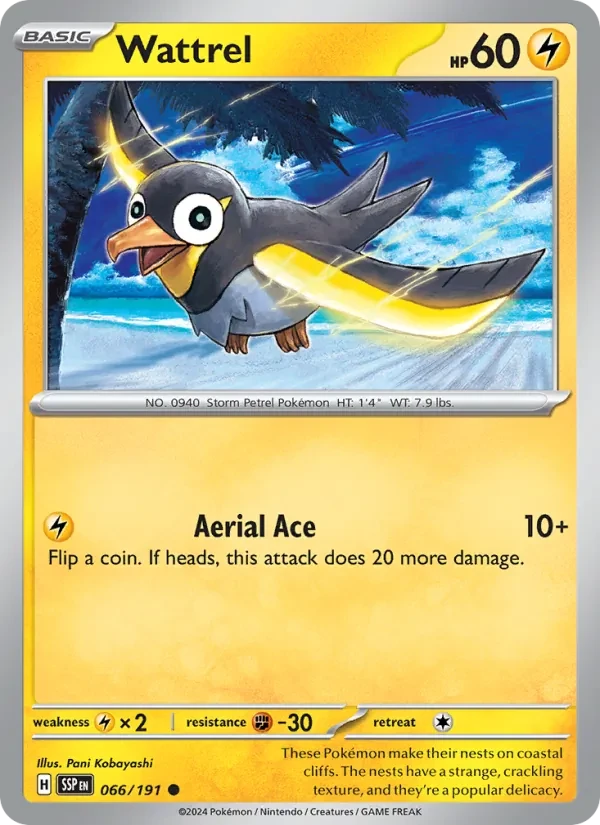 Wattrel 066/191 Surging Sparks Pokémon card