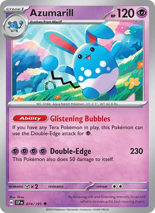 Azumarill 074/191 Surging Sparks Pokémon card