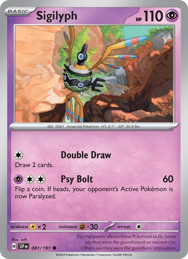 Sigilyph 081/191 Surging Sparks Pokémon card