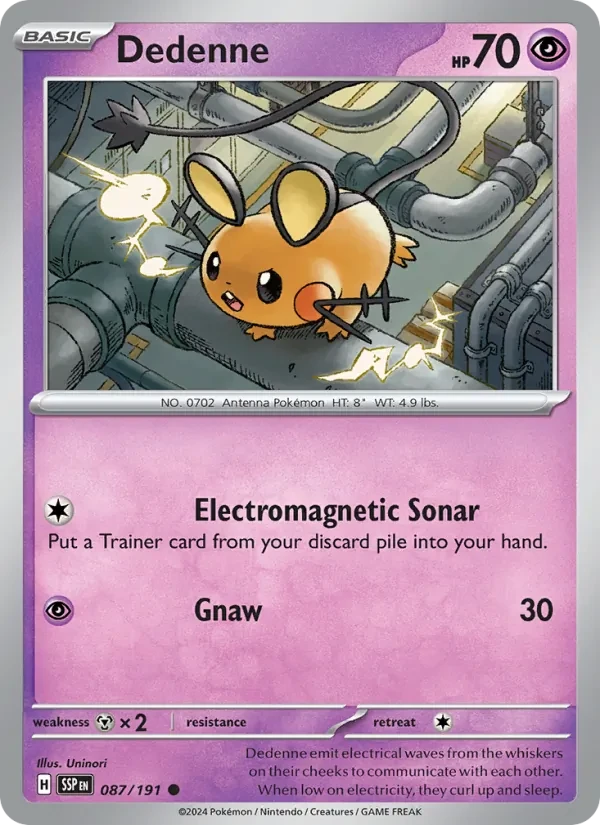 Dedenne 087/191 Surging Sparks Pokémon card