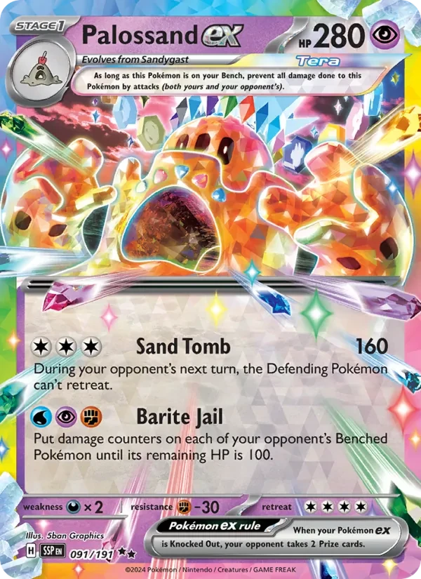 Palossand ex 091/191 Surging Sparks Pokémon Karte