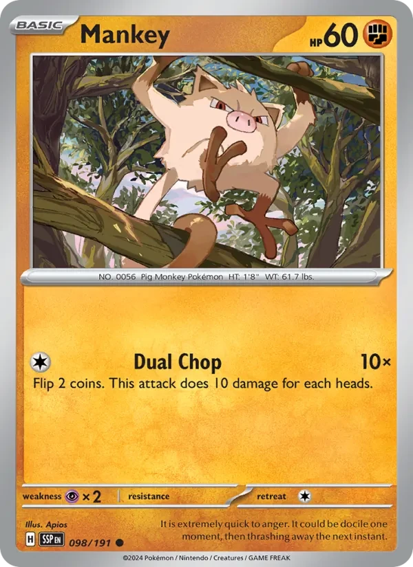 Mankey 098/191 Surging Sparks Pokémon card