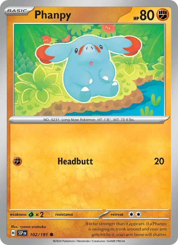 Phanpy 102/191 Surging Sparks Pokémon card