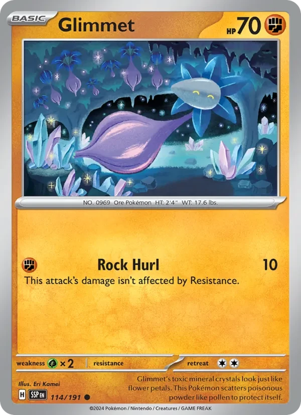 Glimmet 114/191 Surging Sparks Pokémon card