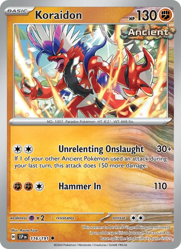 Koraidon 116/191 Surging Sparks Pokémon card