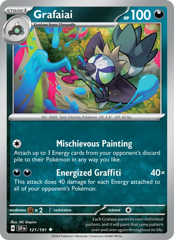 Grafaiai 121/191 Surging Sparks Pokémon Karte