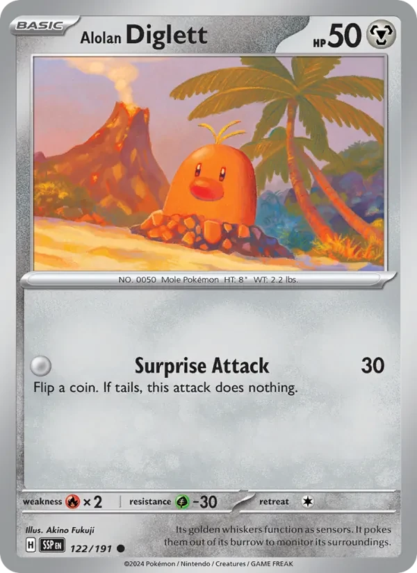 Alolan Diglett 122/191 Surging Sparks Pokémon card