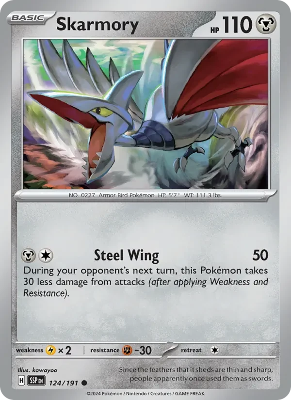 Skarmory 124/191 Surging Sparks Pokémon card