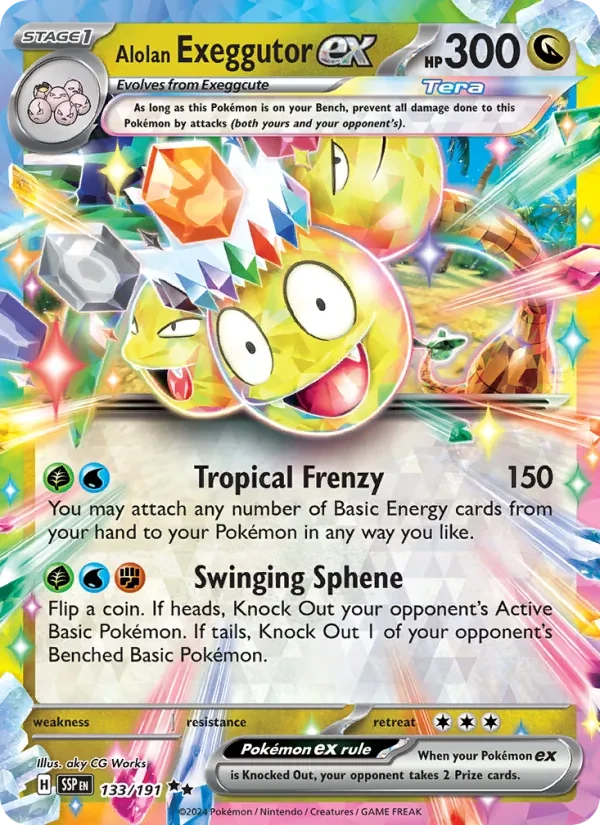 Alolan Exeggutor ex 133/191 Surging Sparks Pokémon card