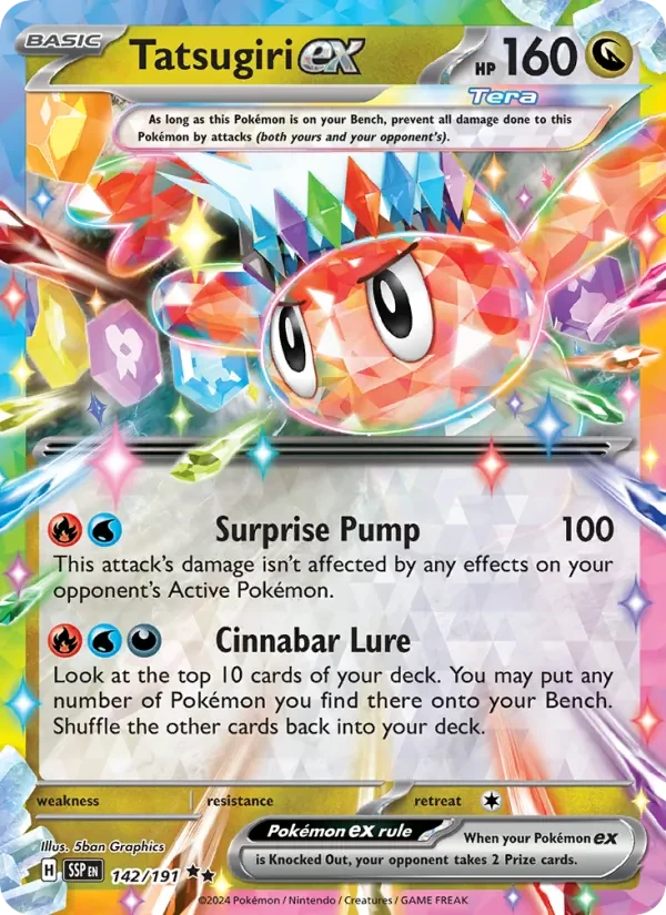 Tatsugiri ex 142/191 Surging Sparks Pokémon card