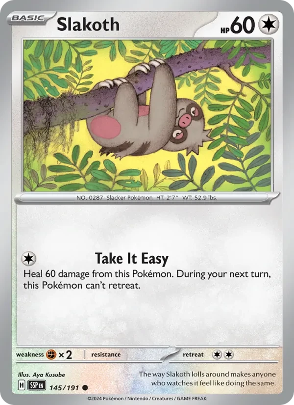 Slakoth 145/191 Surging Sparks Pokémon card