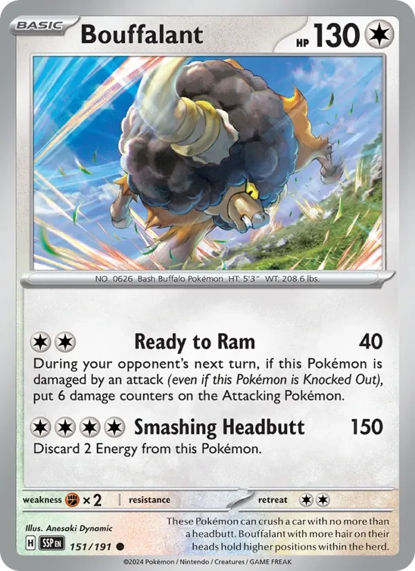 Bouffalant 151/191 Surging Sparks Pokémon card