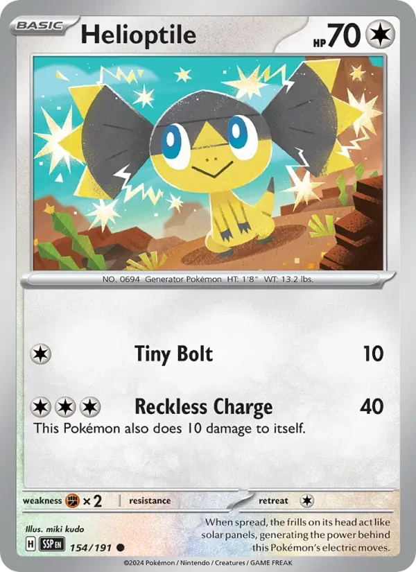 Helioptile 154/191 Surging Sparks Pokémon card